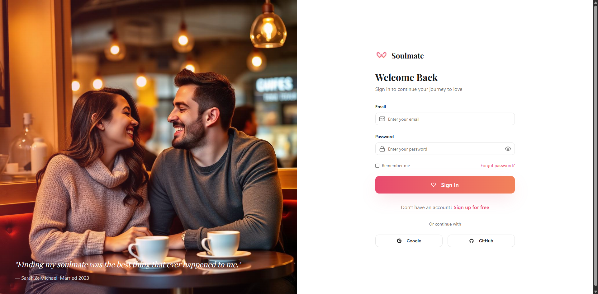 Dating Web App screenshot 2